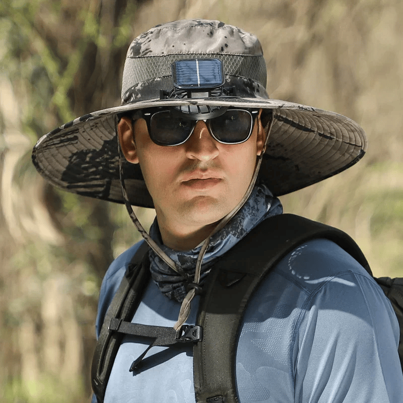 💥Wide Brim Solar Fan Outdoor Fishing Hat-Solar & USB Charging