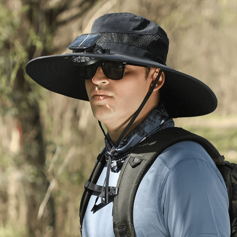 💥Wide Brim Solar Fan Outdoor Fishing Hat-Solar & USB Charging
