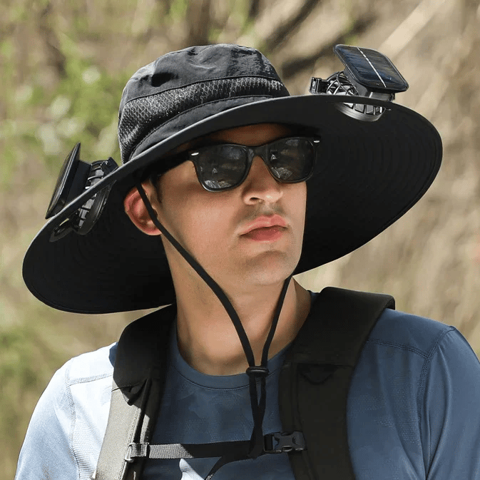 💥Wide Brim Solar Fan Outdoor Fishing Hat-Solar & USB Charging
