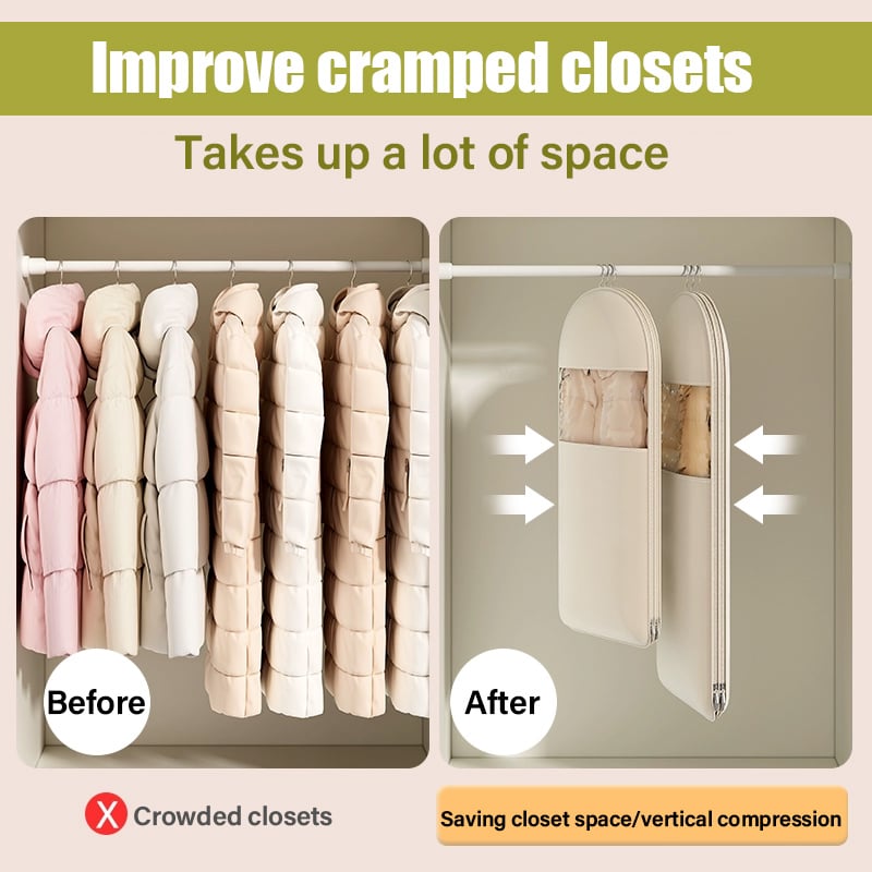 ❤️🔥2025 Space Saving Hanging Garment Bag with Self Compression Zipper