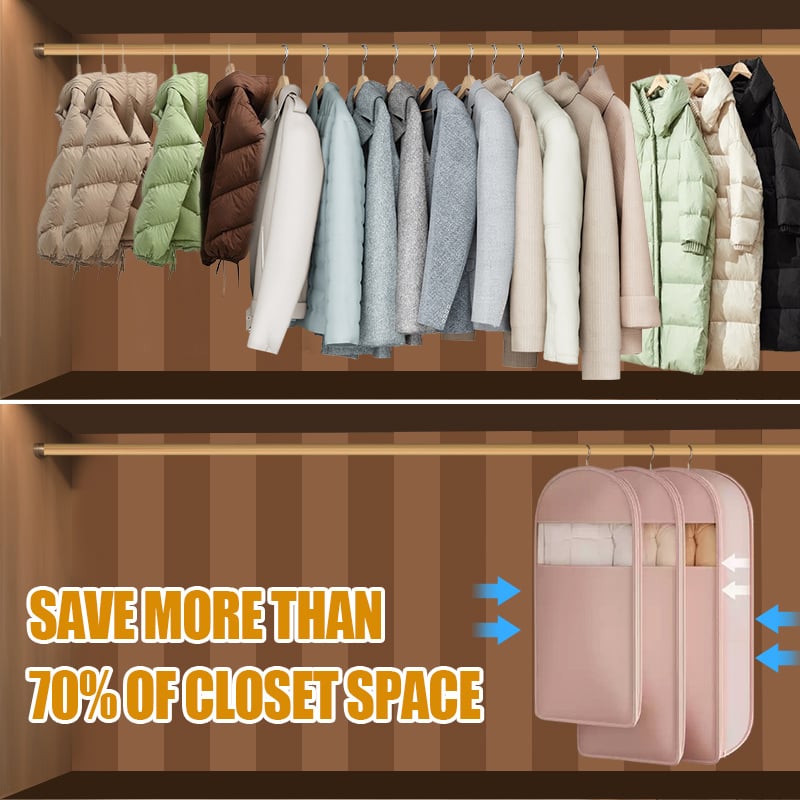 ❤️🔥2025 Space Saving Hanging Garment Bag with Self Compression Zipper