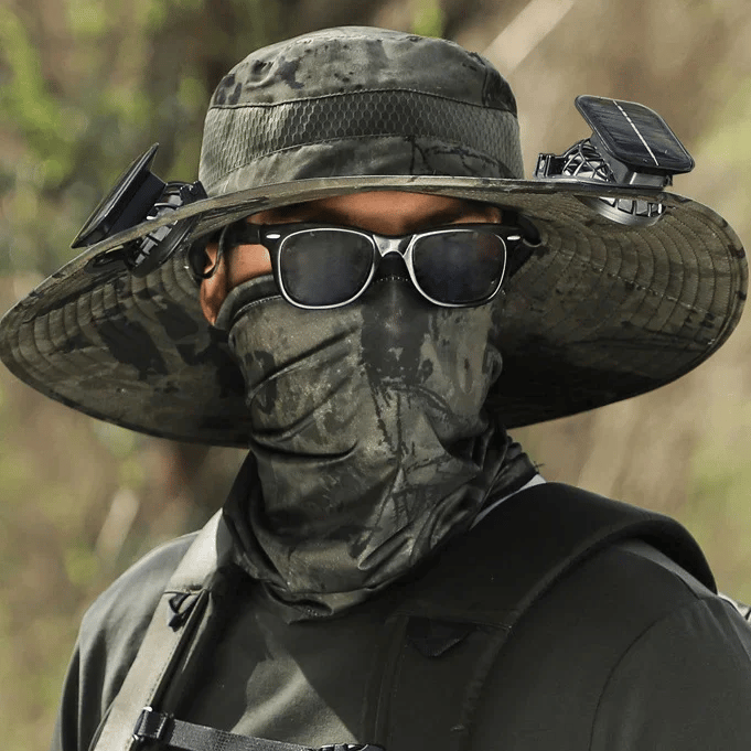 💥Wide Brim Solar Fan Outdoor Fishing Hat-Solar & USB Charging