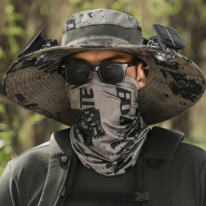 💥Wide Brim Solar Fan Outdoor Fishing Hat-Solar & USB Charging