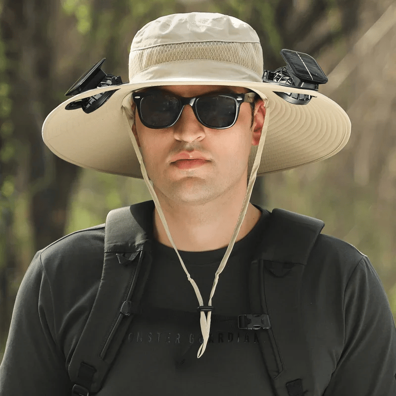 💥Wide Brim Solar Fan Outdoor Fishing Hat-Solar & USB Charging