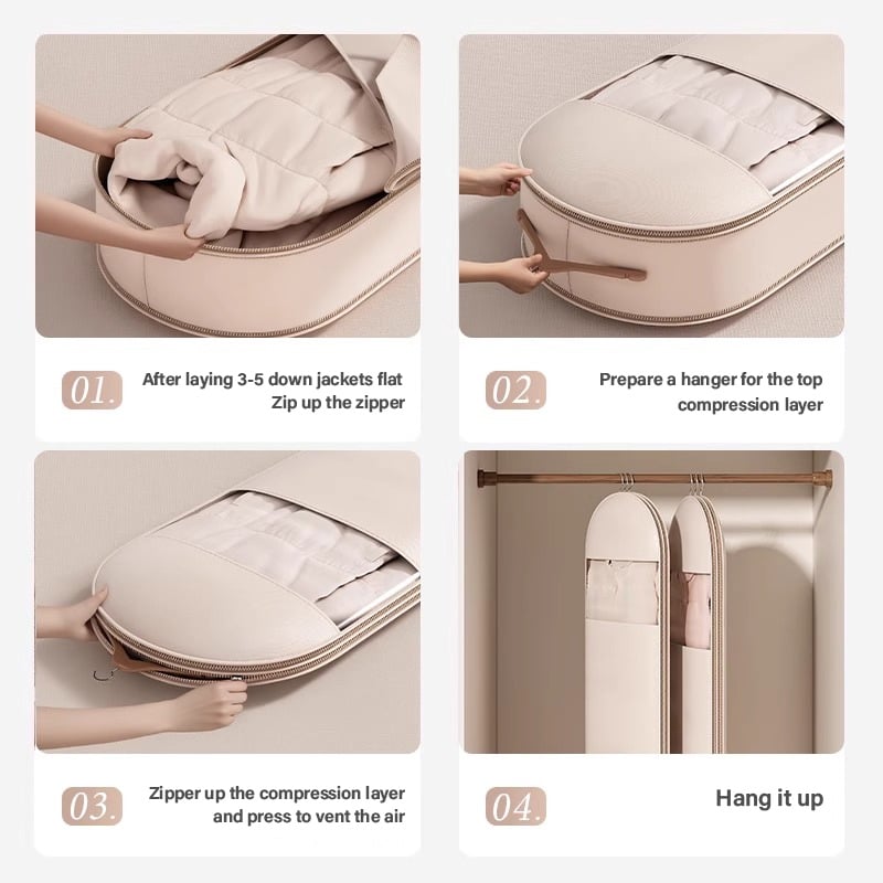 ❤️🔥2025 Space Saving Hanging Garment Bag with Self Compression Zipper