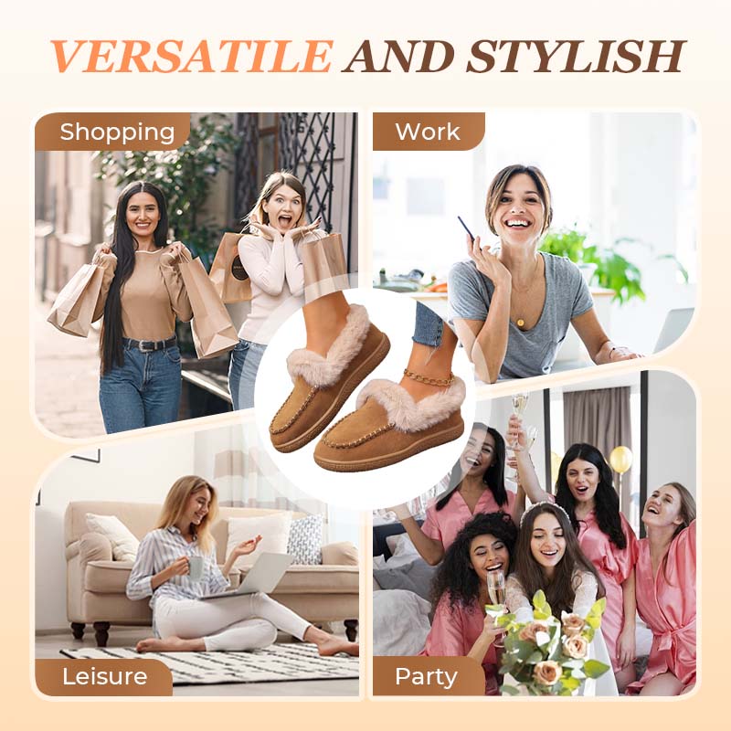 🍂Fuzzy Closed Back Slippers for Women