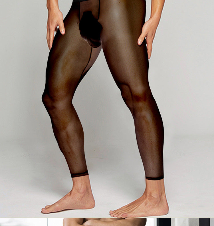 🎁Hot sale🔥Men's Sexy Ultra-thin Sports Bottom Stockings Pants