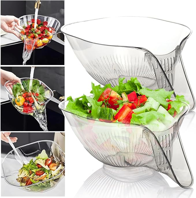 XEOVHV Multi-functional Drain Basket,2024 New Fruit Cleaning Bowl