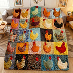 🐔Vintage Flannel Blanket with Chicken Pattern
