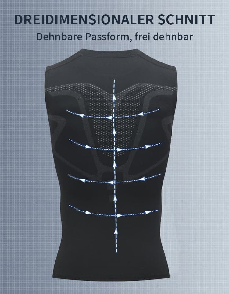 Ionic Shaping Vest – Cooling compression, smooths belly & love handles. Invisible under shirts. Feel confident again! 💪✨