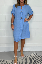 💖New Plus Size Button Up Tunic Dress