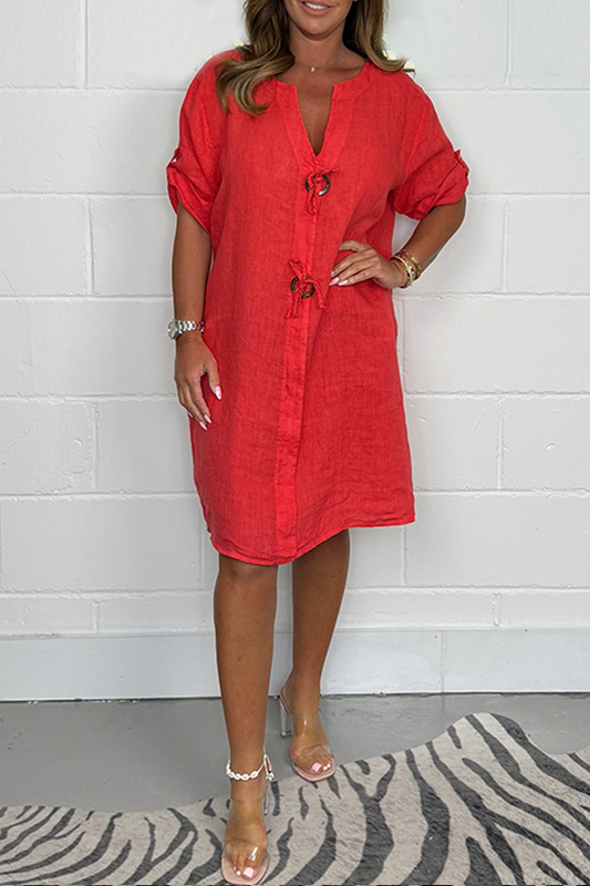 💖New Plus Size Button Up Tunic Dress