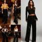 👖✨Women's Sequin Sparkle Wide Leg Pants with Elastic Waistband✨