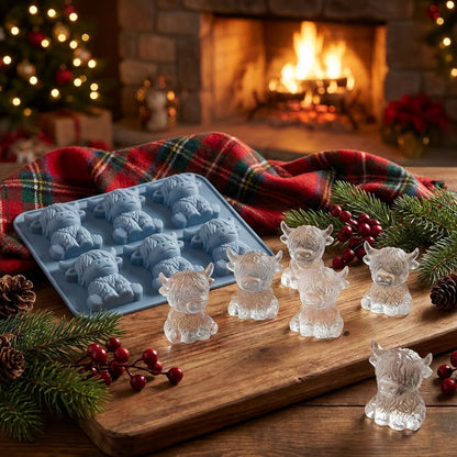 Highland Cow Ice Cube Mold - Adorable 3D Silicone Tray for Drinks & Parties