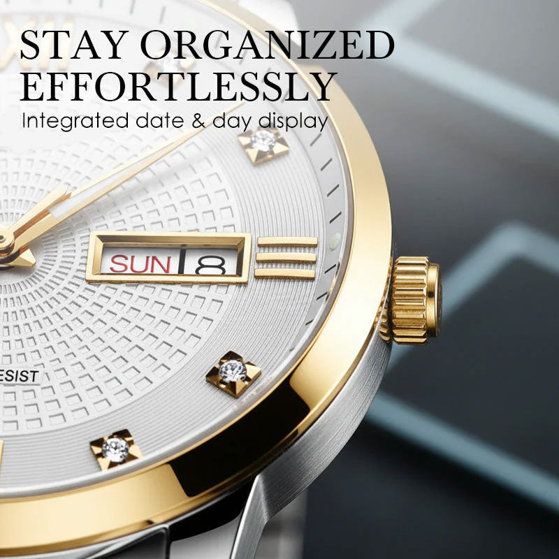 💥Men's Stainless Steel Waterproof Business Watch