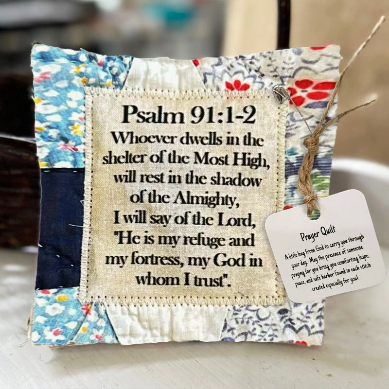 💜✝️Best Encouraged And Blessed Gift-Prayer Quilt With Cross Inside