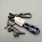 Aluminum Alloy Dinosaur Charm Paired with a Hand-woven Bracelet🔥