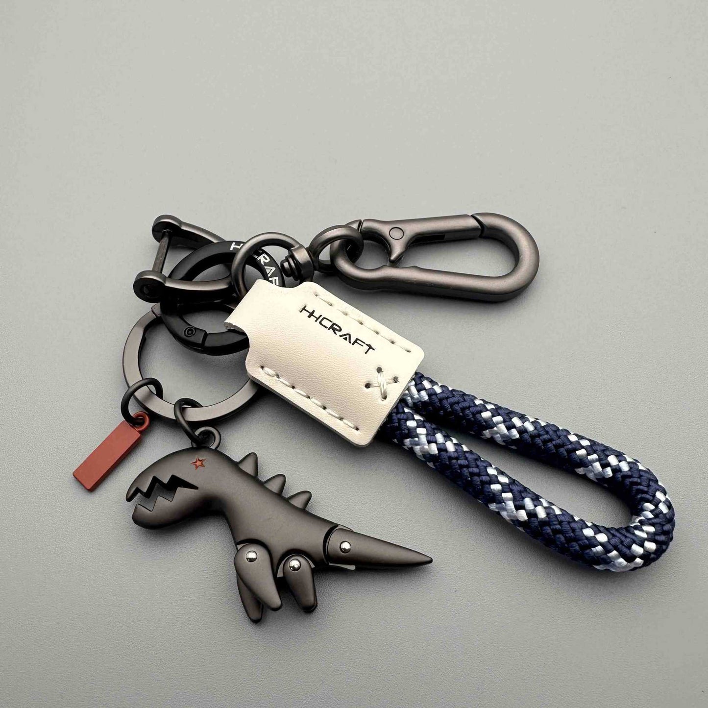 Aluminum Alloy Dinosaur Charm Paired with a Hand-woven Bracelet🔥