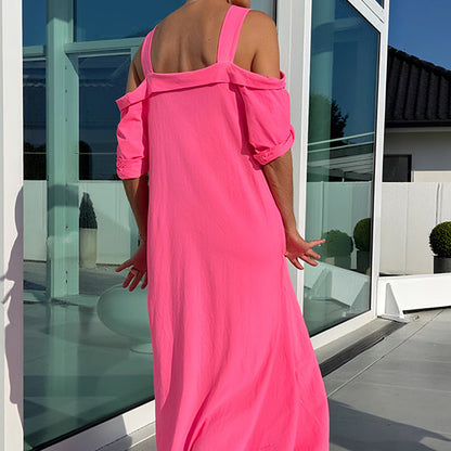 🌈 Women's Maxi Dress With Open Shoulders