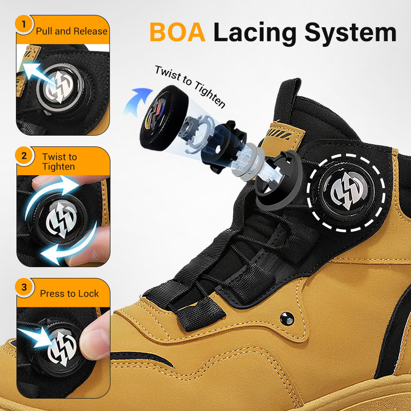 ⏰Men's outdoor swivel buckle work shoes（Waterproof, Anti-slip,Comfortable and Breathable）