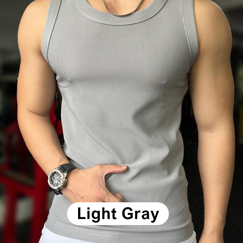 🎉🛍️Men's Summer Essentials 🎽Round Neck Quick-Drying Stretchy Slim Tank Top