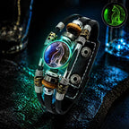 ☪️Glow-in-the-Dark Leather Zodiac Sign Bracelet For Men and Women (6.9/8.1 inches)♑️