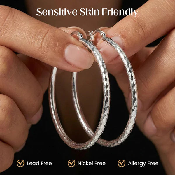 🎉BUY 1 GET 1 FREE🎁Diamond-Cut Hoop Earrings for Women