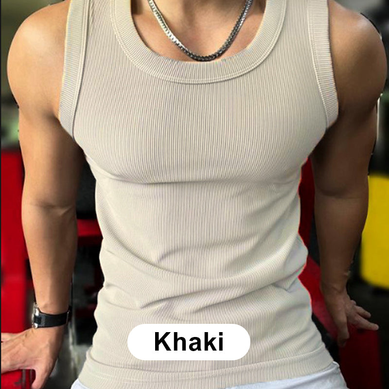 🎉🛍️Men's Summer Essentials 🎽Round Neck Quick-Drying Stretchy Slim Tank Top