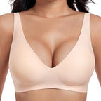 Jelly Wireless Womens Comfortable Wireless Bras Push Up Bralettes Seamless Tshirts Bras Deep V Everyday Bras