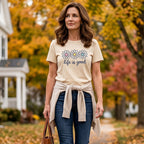 👕  "Life is Good" T-Shirt – Daisy Graphic, Cotton, Relaxed Fit, Positive ✨