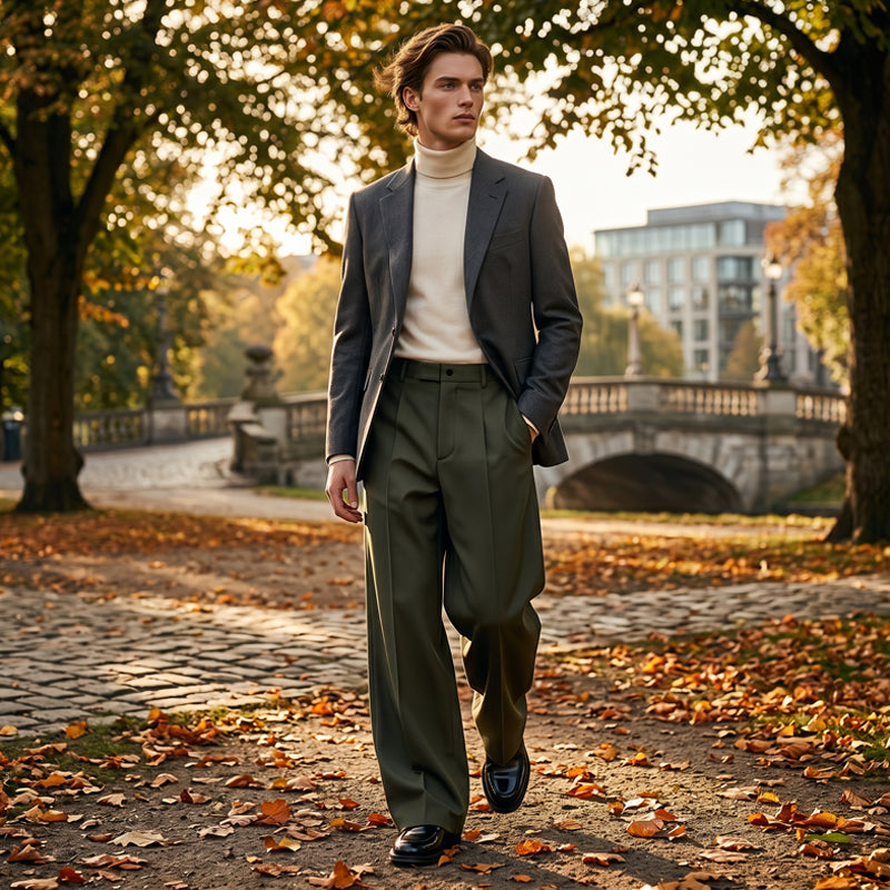 👖 Men's Minimalist Wide-Leg Pants – Structured Seams & Premium Fabric – Bold Silhouette & Versatile Style 🚶‍♂️
