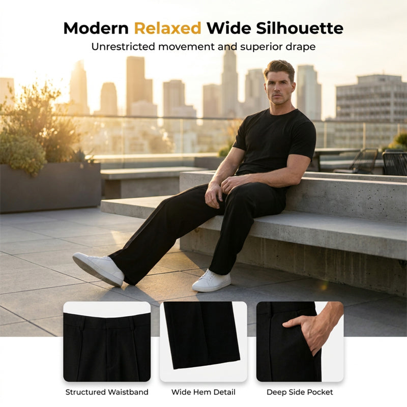 👖 Men's Minimalist Wide-Leg Pants – Structured Seams & Premium Fabric – Bold Silhouette & Versatile Style 🚶‍♂️