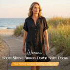 🌸Women's Short Sleeve Button-Down Shirt Dress – Your New Wardrobe Essential ✨