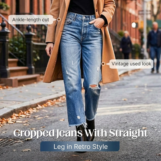 Women’s Retro Cropped Straight-Leg Jeans
