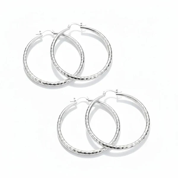 🎉BUY 1 GET 1 FREE🎁Diamond-Cut Hoop Earrings for Women