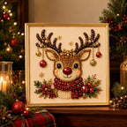 🎄✨ DIY Christmas Pearl Bead Art Kit – 5 Festive Designs, 3D Raised Beads & Display Frame Included | Holiday Wall Decor 🖼️🎨