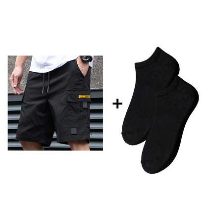 🩳 Men's Cargo Shorts with Drawstring – Easy pull-on, multi-pockets. Lightweight & comfy. Perfect for walks or gardening.