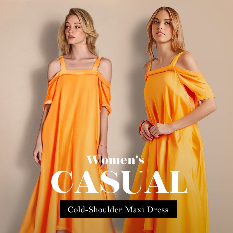 🌈 Women's Maxi Dress With Open Shoulders