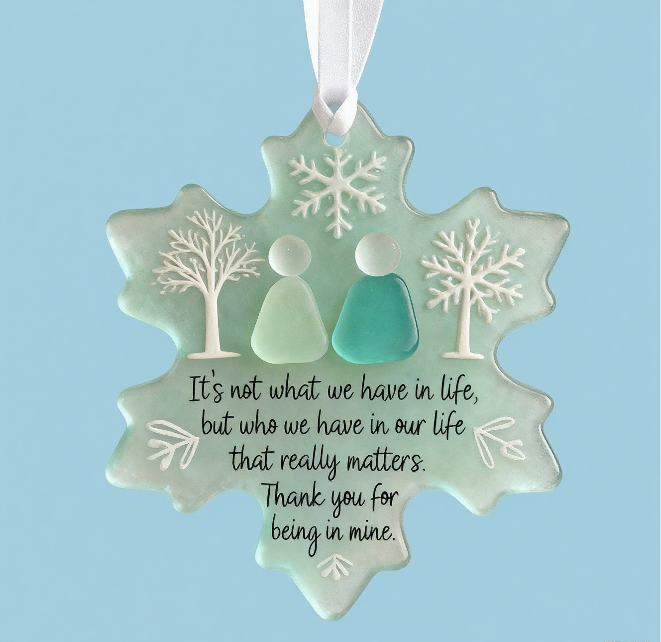 🌊Snowflake-Shaped Sea Glass Friendship Decor❄✨ Shaped by Nature & Crafted by Hand!