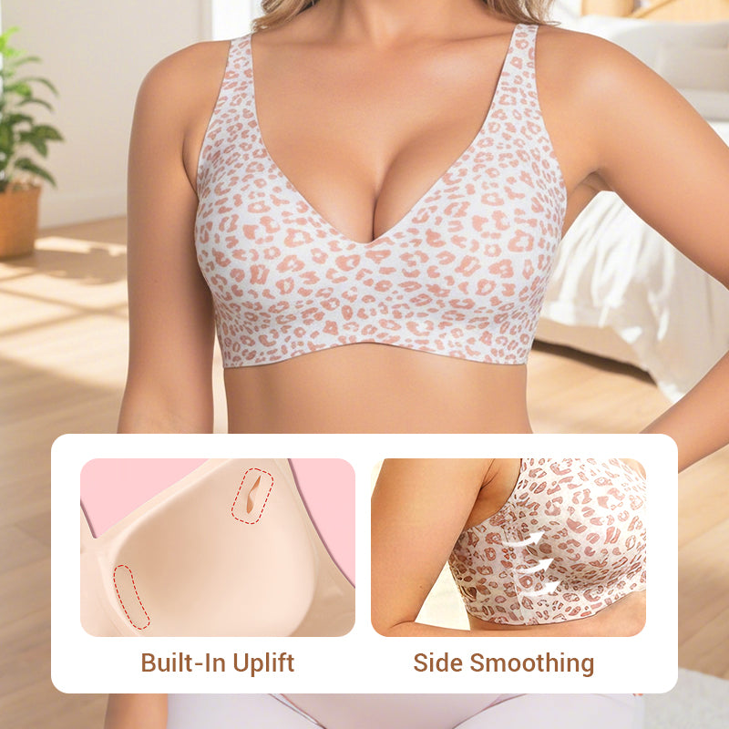 Jelly Wireless Womens Comfortable Wireless Bras Push Up Bralettes Seamless Tshirts Bras Deep V Everyday Bras