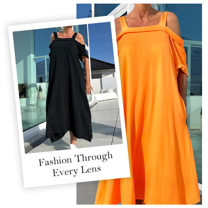 🌈 Women's Maxi Dress With Open Shoulders