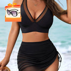 🏖️ High Waisted Bikini Set with Swim Skirt – Gentle tummy control, flattering skirt coverage. Feel confident & comfortable by the water. 🌊🌸