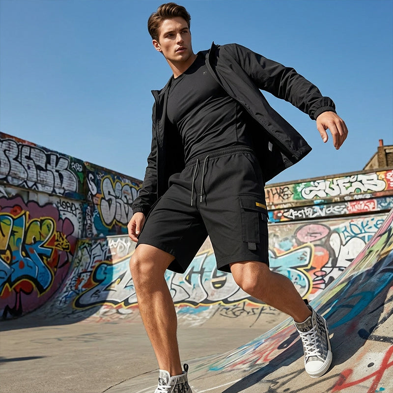 🩳 Men's Cargo Shorts with Drawstring – Easy pull-on, multi-pockets. Lightweight & comfy. Perfect for walks or gardening.