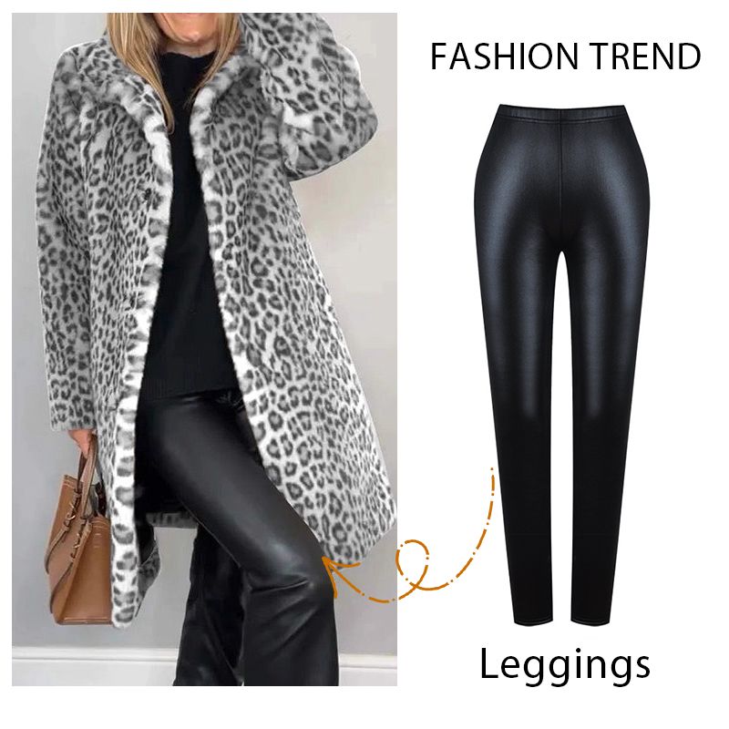 ✨Autumn's Best-Selling Sets 💖Women's Leopard Print Mid-Length Jacket and Leather Leggings