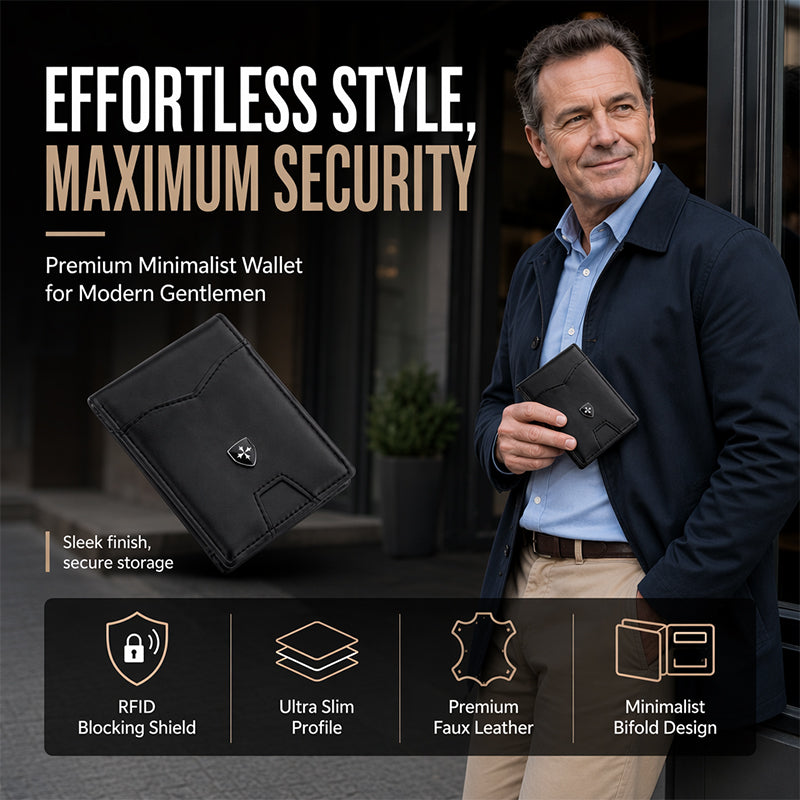RFID-Blocking Leather and Carbon Fiber Credit Card Holder
