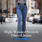 👖 Women's High-Waist Stretch Flare Denim Jeans