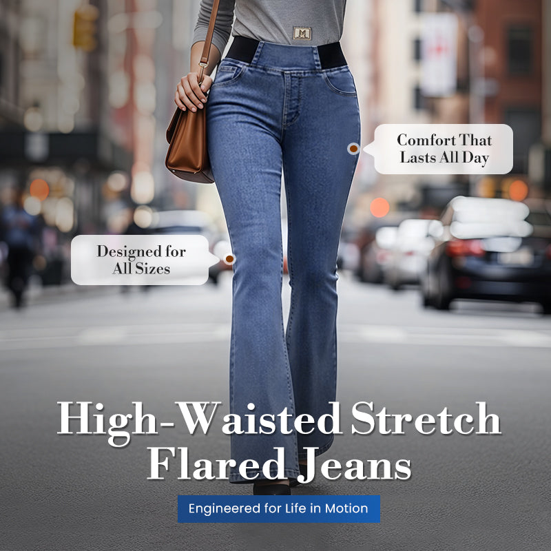 👖 Women's High-Waist Stretch Flare Denim Jeans