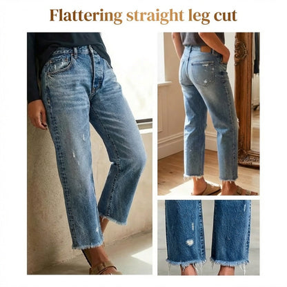 Women’s Retro Cropped Straight-Leg Jeans