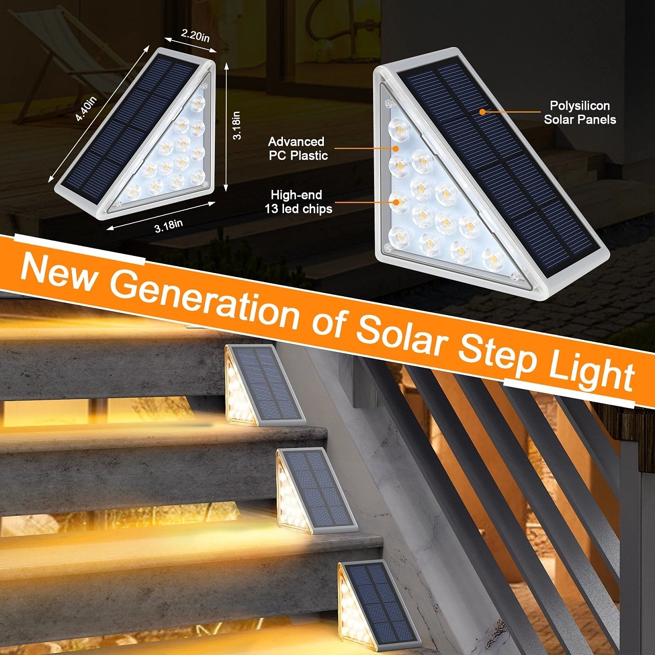 LED Solar Waterproof Step Lights