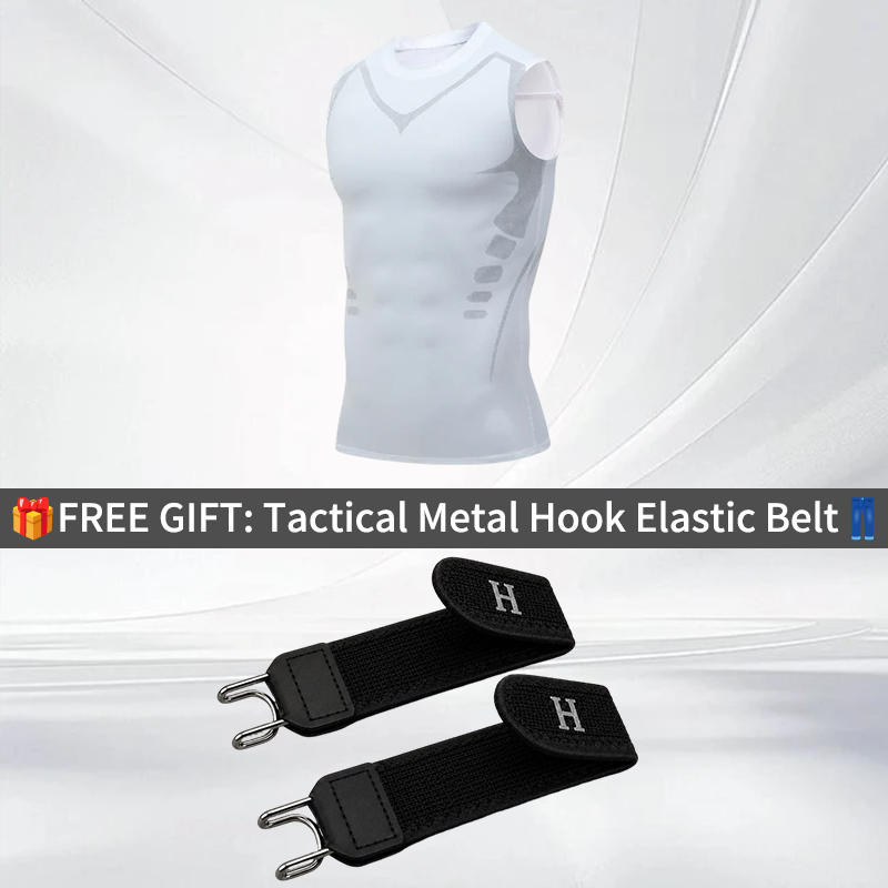 Ionic Shaping Vest – Cooling compression, smooths belly & love handles. Invisible under shirts. Feel confident again! 💪✨